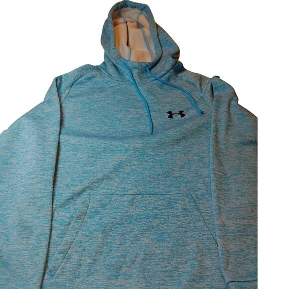 Under Armour 2-Tone Blue Heather Pullover Hoodie - Size M - Picture 1 of 4